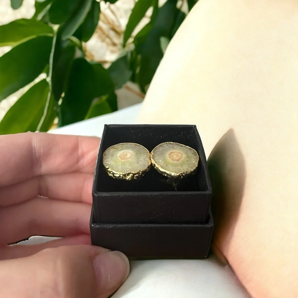Yellow Solar Quartz Cufflinks